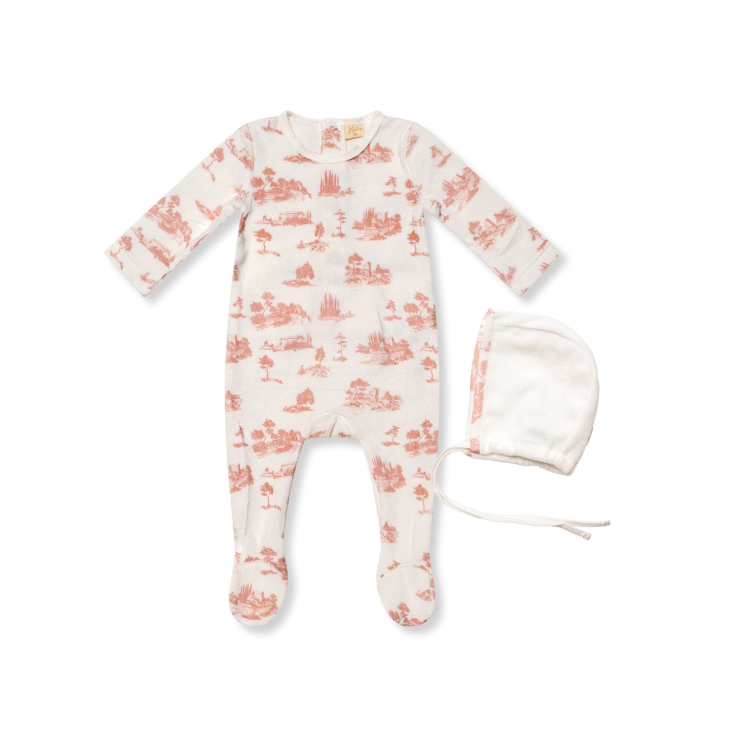 Bubani Countryside Footie+Hat- Pink