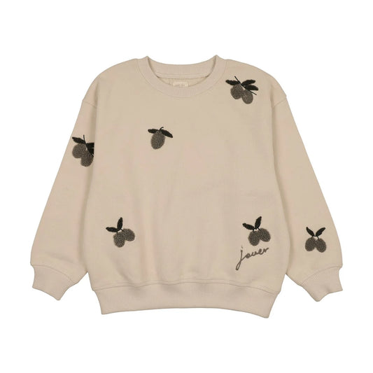 Lil Legs Olive Patch Sweatshirt -Ecru