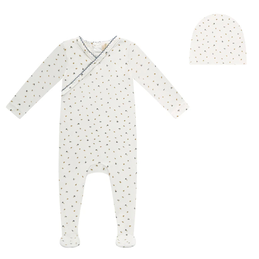 Bubani Floral Wrap Footie Set- Boys
