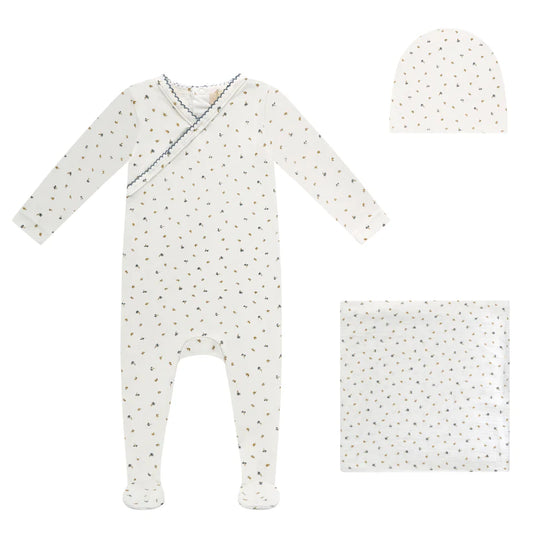 Bubani Floral Wrap Layette Set- Boys