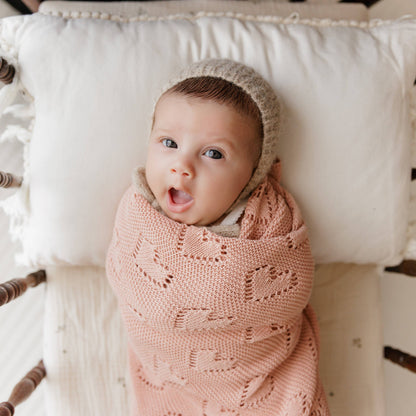 Bleu La La - 100% Luxury Cotton Receiving Swaddle Baby Blanket Pink