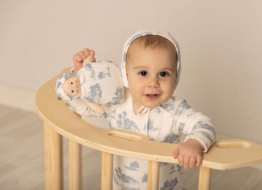 Bubani Countryside Footie+Hat- Blue