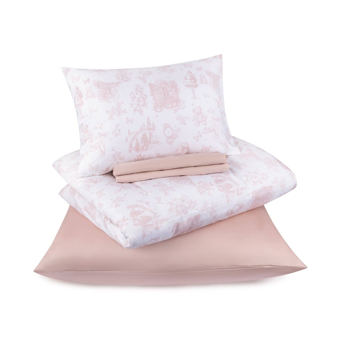 Petite Belle Toile Safra Crib Set- Rose Pink: 5 Pc Set