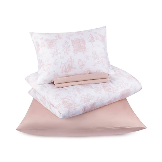 Petite Belle Toile Safra Crib Set- Rose Pink: 5 Pc Set