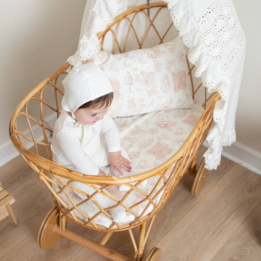 Petite Belle Toile Safra Sheet Set- Rose Pink: Porter Crib