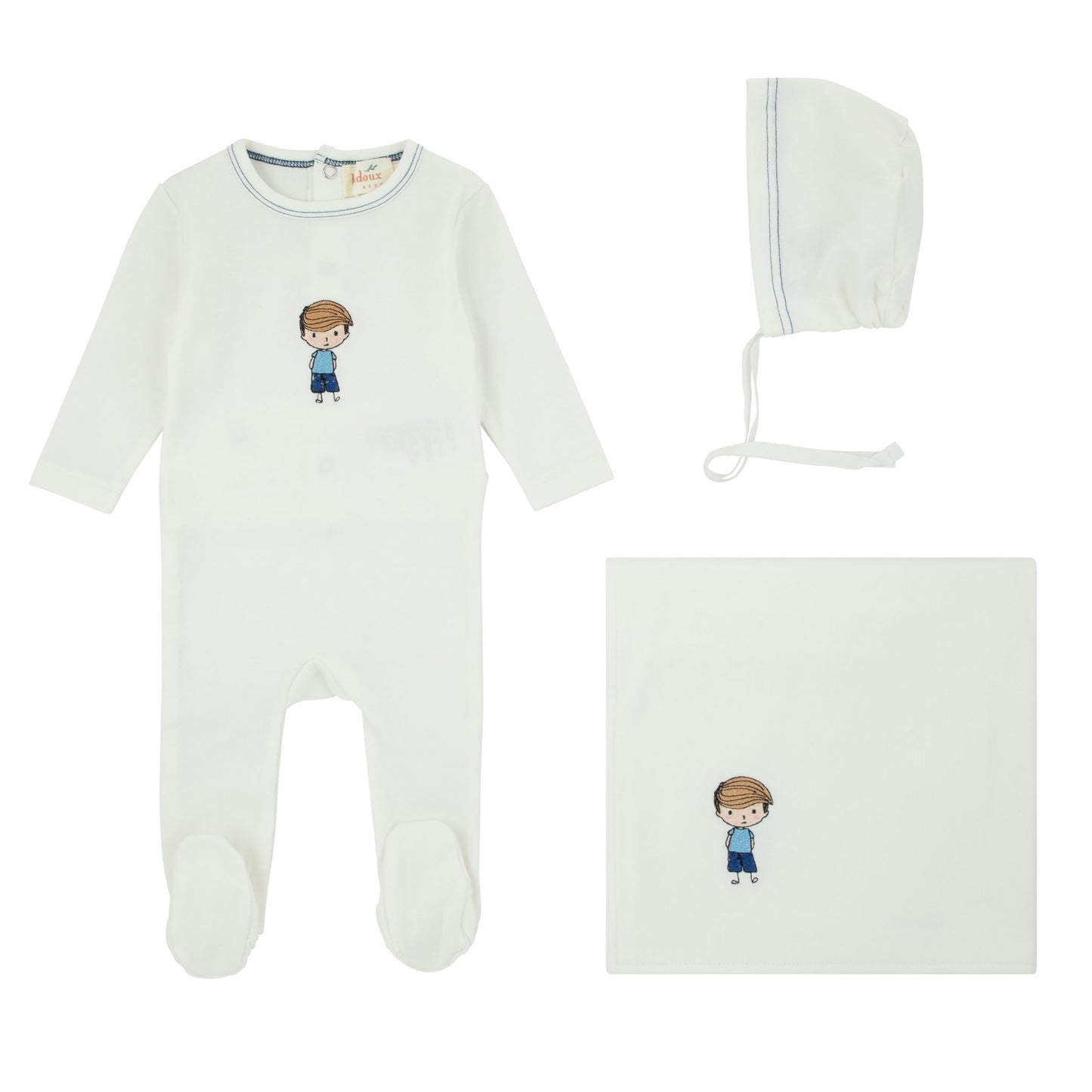 Bondoux Doll Boys White Layette Set