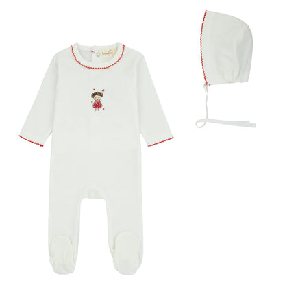 Bondoux Doll Girls White Footie Set