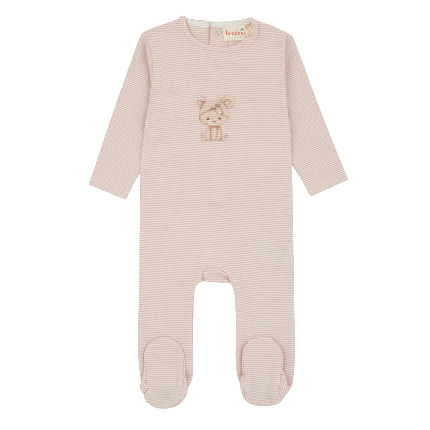 Bondoux Pink Striped Girls Footie