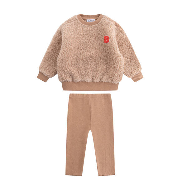 Oubon Sherpa Sweat Set- Beige