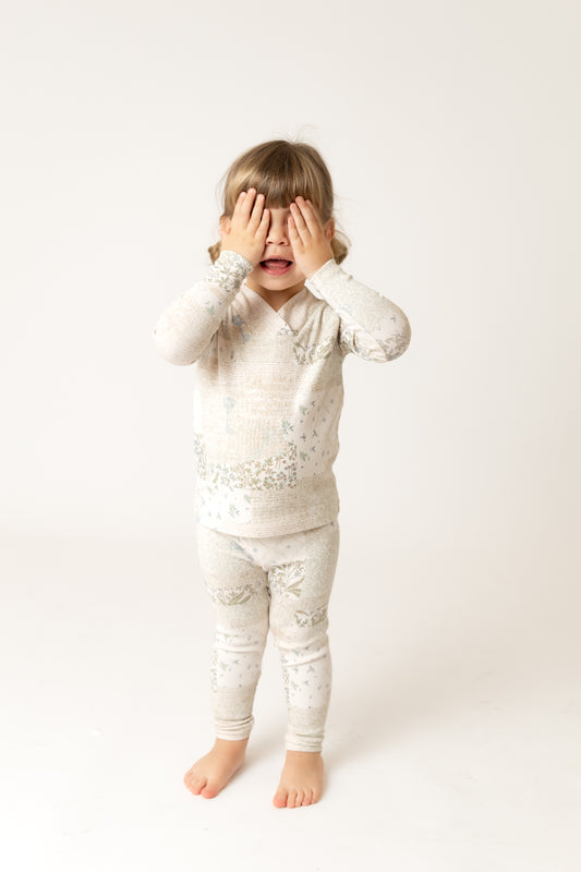 Bee & Dee Organic Paper Print Pajamas Loungewear - Girls