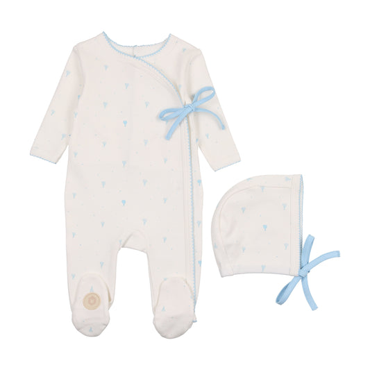 Mon Tresor Balloon Wrap Footie & Hat Set - Ivory