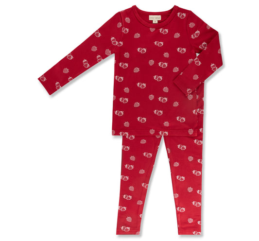 Little Label Bamboo All Over Print Pajama -
 Strawberries