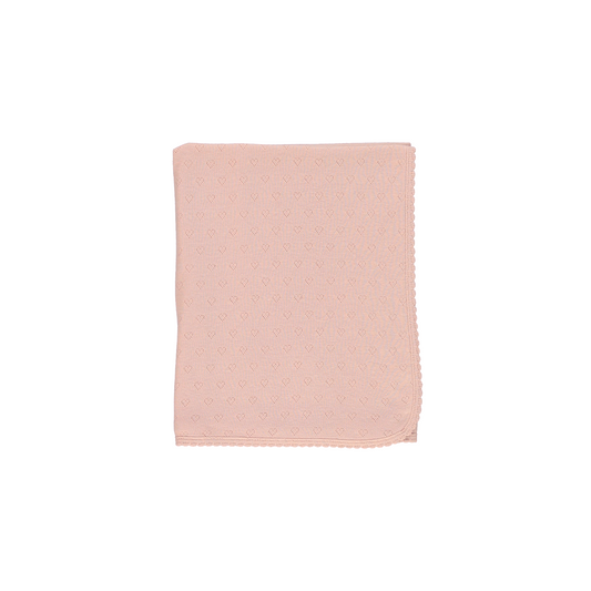 Bebe Organic Bebe Heart Pointelle Blanket Blush