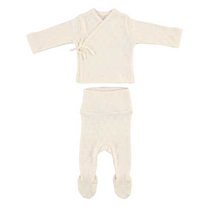 Bebe Organic Bebe Heart Set with Bonnet - Natural