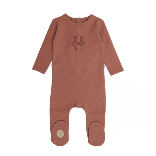 Mon Tresor  Best Friends Footie- Dark Rose