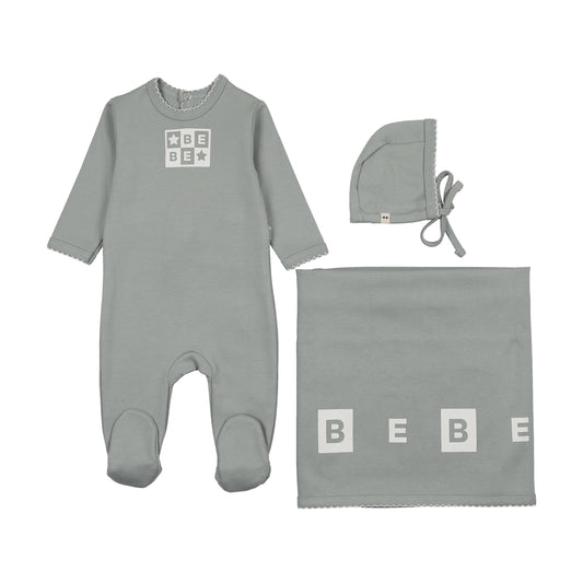 Bliss Bebe Boys Layette Set - Stone Blue