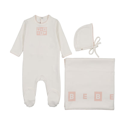 Mon Tresor Bliss Bebe Girls Layette Set - Ivory/Pink