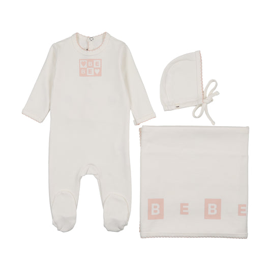 Mon Tresor Bliss Bebe Girls Layette Set - Ivory/Pink