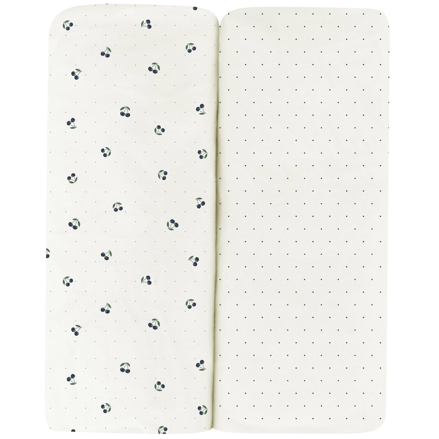 Aurora 2 Pack Cherry Print Pack N Play/ Porta Crib Sheets- Blue