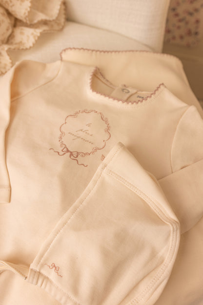 Bee & Dee Botanical Crest Layette Set- Cream Girls