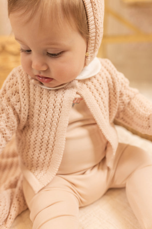 Bee & Dee Boutique Delicata Ensemble Footie Set-Mauve