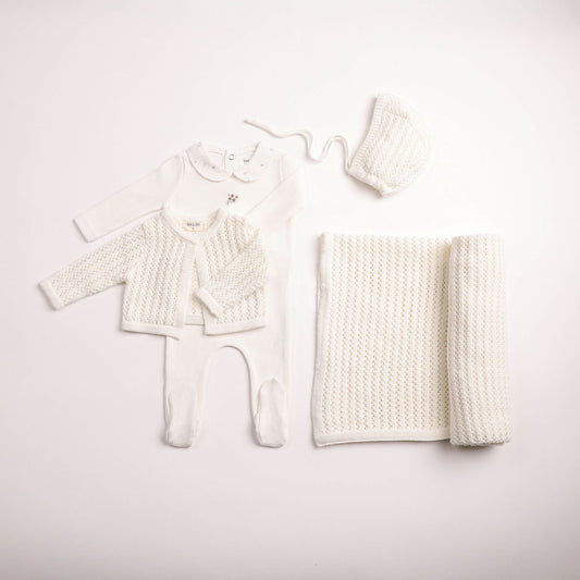Bee & Dee Boutique Delicata Ensemble Layette Set-Linen