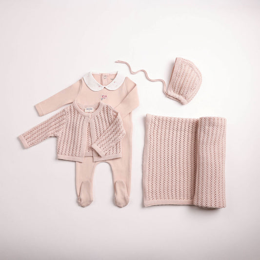 Bee & Dee Boutique Delicata Ensemble Layette Set-Mauve