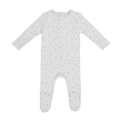 Mini Label Blue Bird Over Print Footie-Boys