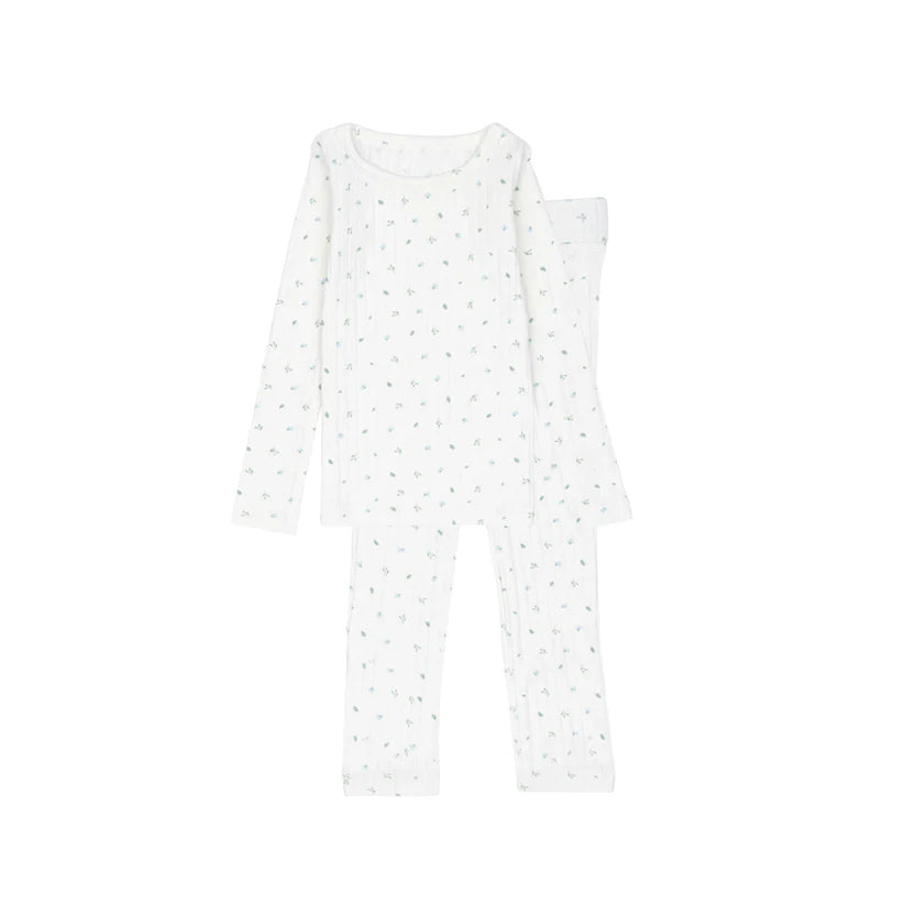 Mini Label Ivory Petal Pointelle Floral Two Piece-Boys