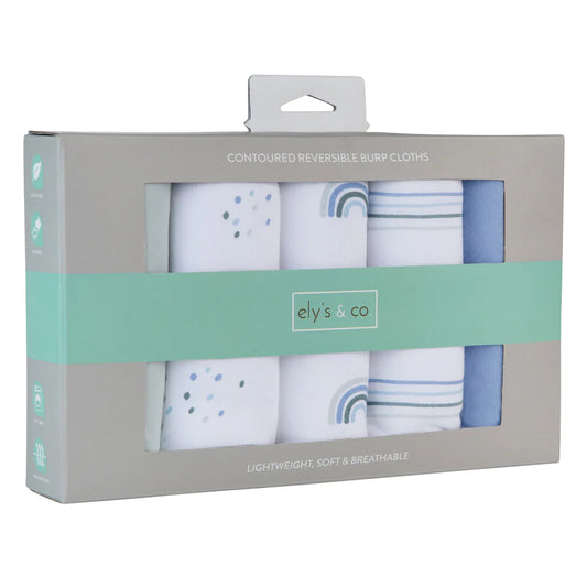 Ely's and Co Absorbent Burp Cloths, 5-Pack Blue Rainbow