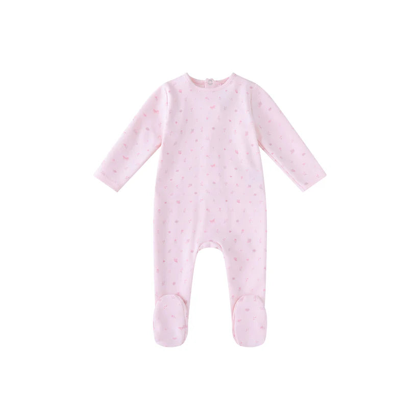 Mini Label Pink Butterfly All Over Print Footie-Girls