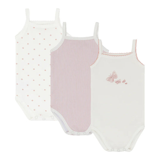 Ely's and Co 3 Pack Jersey Cotton Undershirts Butterfly Spaghetti Straps