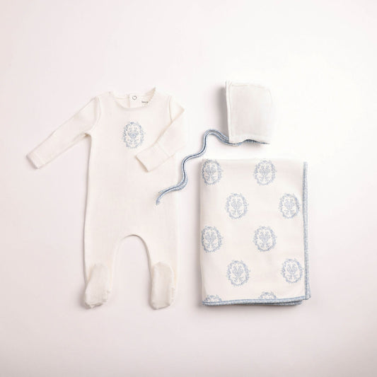 Bee & Dee Butterfly Motif Layette Set- Chalk White Boys