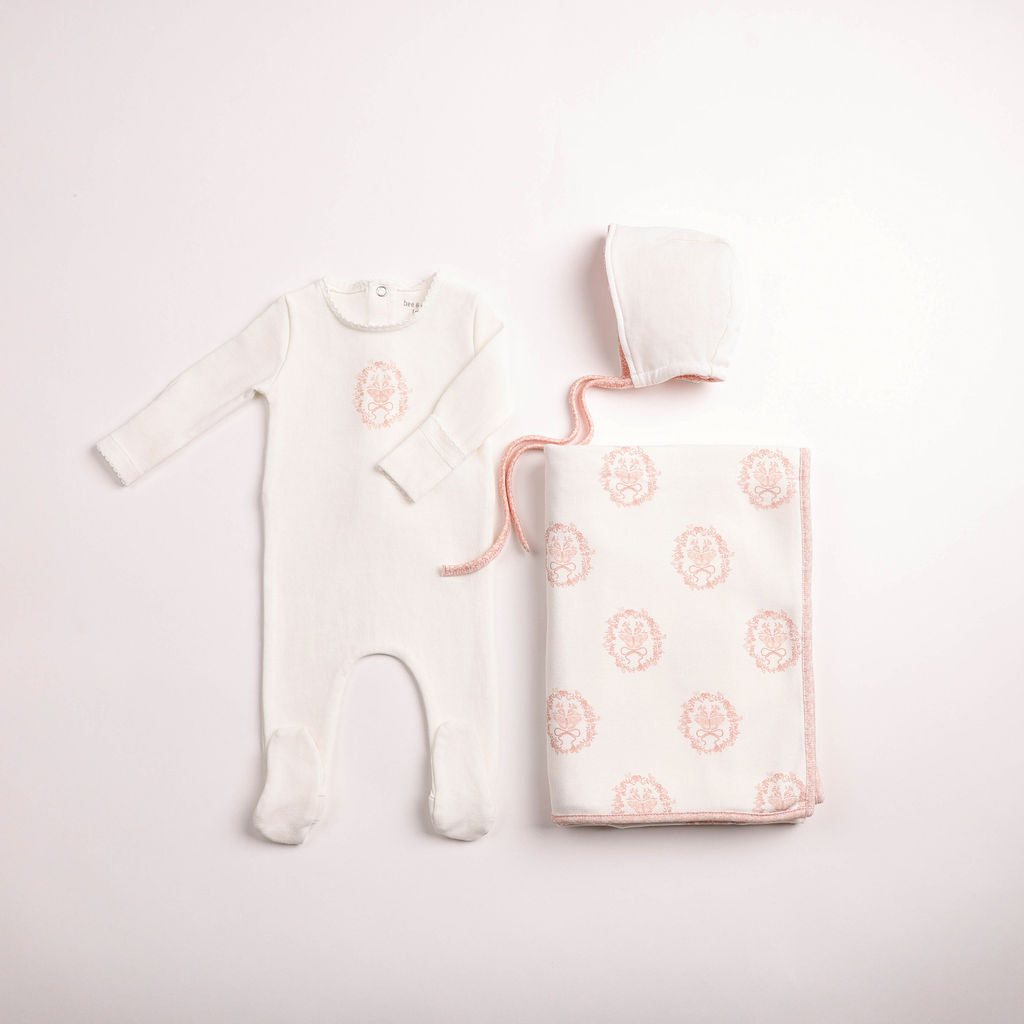 Bee & Dee Butterfly Motif Layette Set- Chalk White Girls