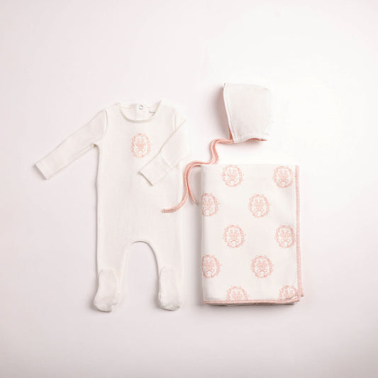 Bee & Dee Butterfly Motif Layette Set- Chalk White Girls
