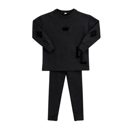 Little Label Boys Robe Pajama with Crown Detail
