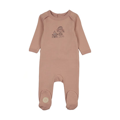 Mon Tresor Castle Cutie Girls Footie- Blush