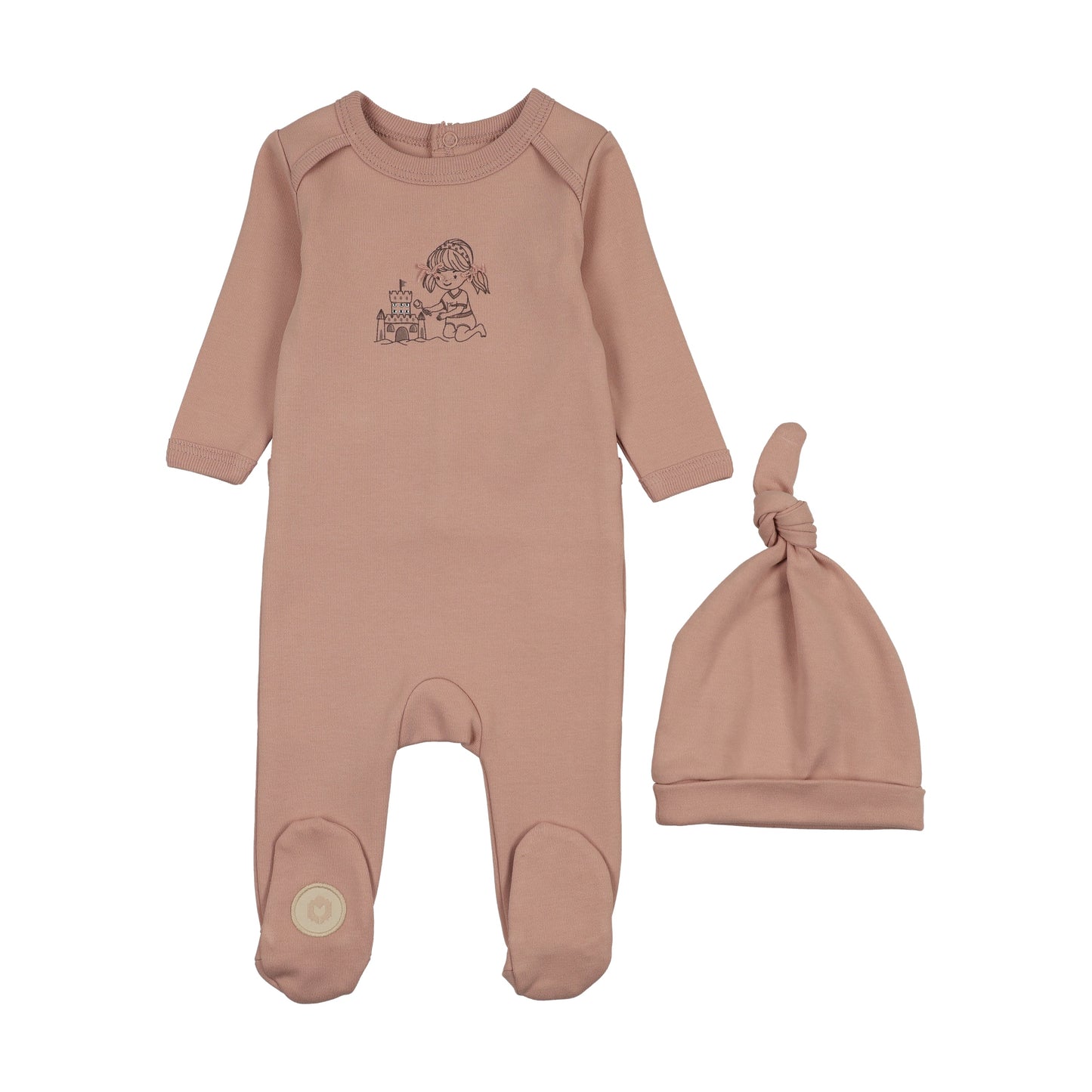 Mon Tresor Castle Cutie Girls Footie Set- Blush