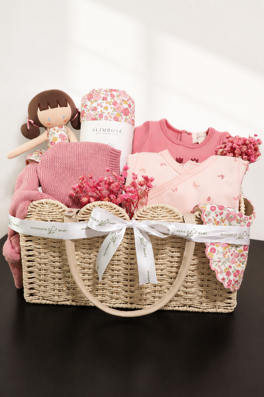 Rattan Nursery Diaper Caddy