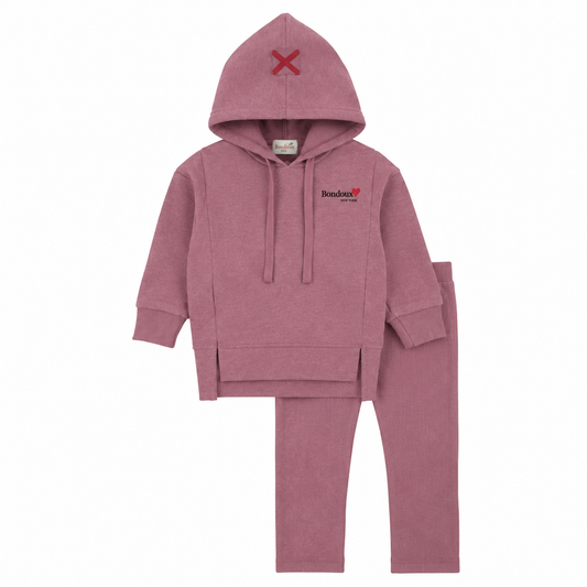 Bondoux Acid Wash Mauve Chalk Girls 2 Pcs