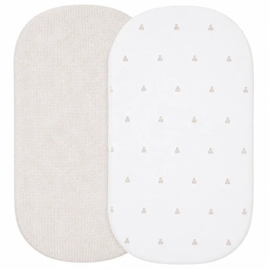 Ely's and Co 2 Pack Jersey Pack N Play/ Porta Crib Sheets - Gingham Bear Tan