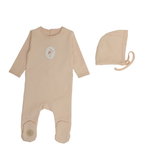 Mon Tresor Cottage Comfort Footie Set- Barely Pink