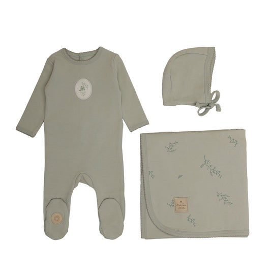 Mon Tresor Cottage Comfort Layette Set- Silver Sage