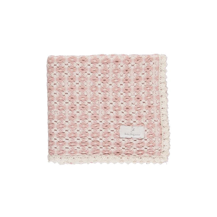 Bebe Organic Pink Retro Crochet Blanket