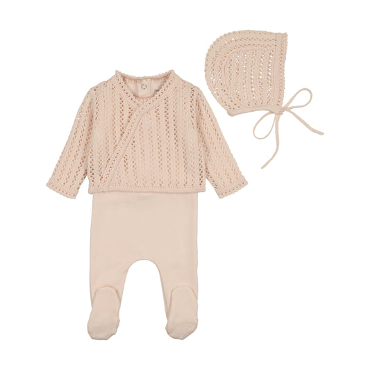 Bee & Dee Dainty Sweater Layette Set- Pink