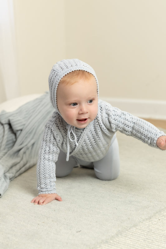 Bee & Dee Dainty Sweater Footie- London Fog