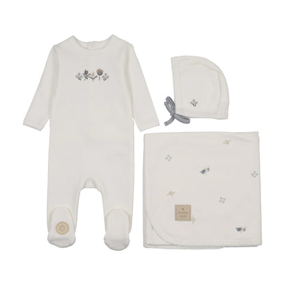Mon Tresor Embroidered Garden Boys Layette Set