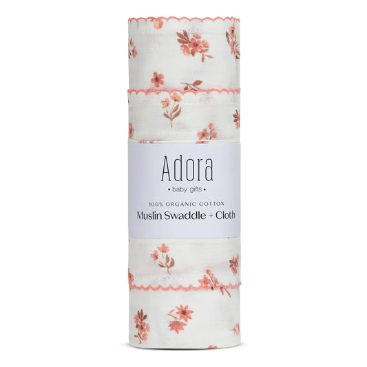 Adora Floral Girls Swaddle + Cloth