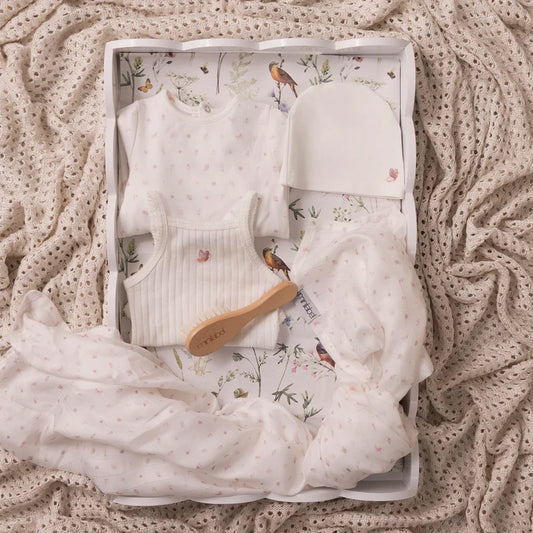 Mini Label White Butterfly All Over Print Gift Set-Girls