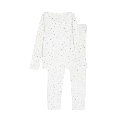Mini Label Ivory Petal Pointelle Floral Two Piece-Girls
